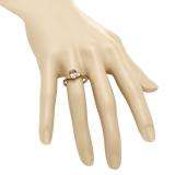 1.10 Carat (ctw) 14K Rose Gold Oval Cut Morganite & Round Cut White Diamond Ladies Bridal Promise Engagement Ring