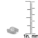 1.50 Carat (Ctw) 10K White Gold Round Cut Diamond Ladies Twisted Bridal Engagement Ring With Matching Band Set 1 1/2 CT