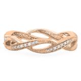0.20 Carat (ctw) 10K Rose Gold Round White Diamond Ladies Vintage Style Anniversary Wedding Eternity Band Stackable Ring 1/4 CT