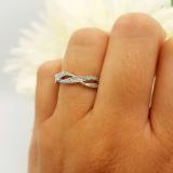 0.20 Carat (ctw) 10K White Gold Round White Diamond Ladies Vintage Style Anniversary Wedding Eternity Band Stackable Ring 1/4 CT