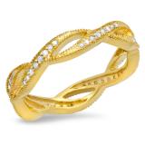 0.20 Carat (ctw) 10K Yellow Gold Round White Diamond Ladies Vintage Style Anniversary Wedding Eternity Band Stackable Ring 1/4 CT