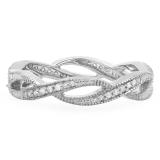 0.20 Carat (ctw) 14K White Gold Round White Diamond Ladies Vintage Style Anniversary Wedding Eternity Band Stackable Ring 1/4 CT