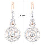 0.50 Carat (Ctw) 10K Rose Gold Round White Diamond Ladies Double Frame Halo Style Hoop Earrings 1/2 CT