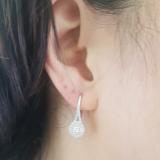 0.50 Carat (Ctw) 10K White Gold Round White Diamond Ladies Double Frame Halo Style Hoop Earrings 1/2 CT