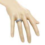 0.75 Carat (Ctw) 10K White Gold Round Diamond Ladies Bridal Engagement Halo Ring With Matching Band Set 3/4 CT