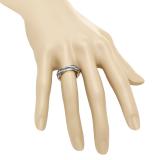 0.75 Carat (Ctw) 10K Rose Gold Round Cut White & Black Diamond Ladies Bridal Stackable Swirl Anniversary Wedding Band 3/4 CT