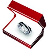 0.75 Carat (Ctw) 10K White Gold Round Cut White & Black Diamond Ladies Bridal Stackable Swirl Anniversary Wedding Band 3/4 CT
