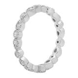 0.65 Carat (Ctw) 10K White Gold Round White Diamond Ladies Vintage Style Anniversary Wedding Eternity Band Stackable Ring
