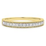 0.25 Carat (Ctw) 18k Yellow Gold Round Diamond Ladies Milgrain Anniversary Wedding Stackable Band 1/4 CT