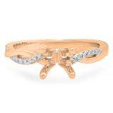 0.20 Carat (Ctw) 10K Rose Gold Round White Diamond Ladies Swirl Split Shank Bridal Semi Mount Engagement Ring 1/4 CT (No Center Stone)
