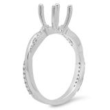 0.20 Carat (Ctw) 18K White Gold Round White Diamond Ladies Swirl Split Shank Bridal Semi Mount Engagement Ring 1/4 CT (No Center Stone)