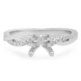 0.20 Carat (Ctw) 18K White Gold Round White Diamond Ladies Swirl Split Shank Bridal Semi Mount Engagement Ring 1/4 CT (No Center Stone)