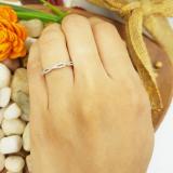 0.20 Carat (ctw) 10K White Gold Round White Diamond Ladies Infinity Crossover Swirl Wedding Anniversary Band Ring 1/5 CT