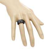 1.80 Carat (ctw) Black Rhodium Plated 10K White Gold Round Black Diamond Ladies Bridal Engagement Ring