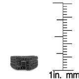 1.80 Carat (ctw) Black Rhodium Plated 10K White Gold Round Black Diamond Ladies Bridal Engagement Ring