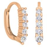 0.70 Carat (ctw) 10K Rose Gold Round Cut White Diamond Ladies Huggies Hoop Earrings