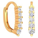0.70 Carat (ctw) 14K Yellow Gold Round Cut White Diamond Ladies Huggies Hoop Earrings
