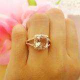 9mm Cushion Morganite & Round White Diamond Halo Split Shank Engagement Ring for Women in 10K Rose Gold