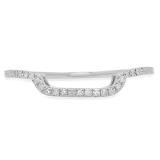 0.15 Carat (ctw) 10K White Gold Round Cut Diamond Ladies Stackable Anniversary Wedding Contour Band Guard Ring