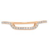 0.15 Carat (ctw) 14K Rose Gold Round Cut Diamond Ladies Stackable Anniversary Wedding Contour Band Guard Ring