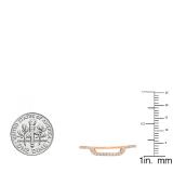 0.15 Carat (ctw) 14K Rose Gold Round Cut Diamond Ladies Stackable Anniversary Wedding Contour Band Guard Ring