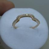 0.15 Carat (ctw) 14K Rose Gold Round Cut Diamond Ladies Stackable Anniversary Wedding Contour Band Guard Ring