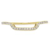 0.15 Carat (ctw) 14K Yellow Gold Round Cut Diamond Ladies Stackable Anniversary Wedding Contour Band Guard Ring