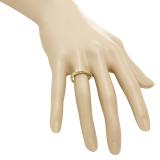 0.35 Carat (ctw) 14K Yellow Gold Princess & Round White Diamond Ladies Bridal 3 Stone Swirl Wave Engagement Ring