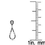 0.55 Carat (ctw) 10K White Gold Round Black & White Diamond Ladies Dangling Drop Earrings