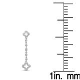 0.30 Carat (ctw) 14K White Gold White Diamond Ladies Dangling Drop Earrings