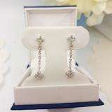 0.30 Carat (ctw) 14K White Gold White Diamond Ladies Dangling Drop Earrings