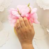 0.75 Carat (Ctw) 10K Rose Gold Round Morganite & White Diamond Ladies Swirl Split Shank Bridal Halo Engagement Ring