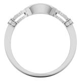 0.15 Carat (Ctw) 10K White Gold Round Cut White Diamond Ladies Stackable Anniversary Wedding Contour Band Guard Ring