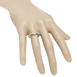 0.15 Carat (Ctw) 10K White Gold Round Cut White Diamond Ladies Stackable Anniversary Wedding Contour Band Guard Ring