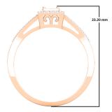 0.35 Carat (Ctw) 10K Rose Gold Princess & Round Cut White Diamond Ladies Split Shank Bridal Engagement Ring
