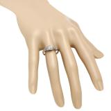 0.35 Carat (Ctw) 10K Rose Gold Princess & Round Cut White Diamond Ladies Split Shank Bridal Engagement Ring
