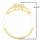 0.35 Carat (Ctw) 18K Yellow Gold Princess & Round Cut White Diamond Ladies Split Shank Bridal Engagement Ring