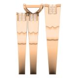 0.25 Carat (ctw) 10K Rose Gold White Diamond Men's & Women's Micro Pave Engagement Ring Trio Bridal Set
