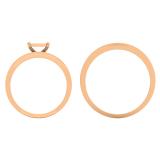 0.25 Carat (ctw) 10K Rose Gold White Diamond Men's & Women's Micro Pave Engagement Ring Trio Bridal Set