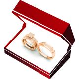 0.25 Carat (ctw) 10K Rose Gold White Diamond Men's & Women's Micro Pave Engagement Ring Trio Bridal Set