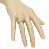 0.25 Carat (ctw) 10K White Gold White Diamond Men's & Women's Micro Pave Engagement Ring Trio Bridal Set