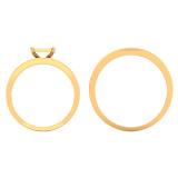 0.25 Carat (ctw) 10K Yellow Gold White Diamond Men's & Women's Micro Pave Engagement Ring Trio Bridal Set