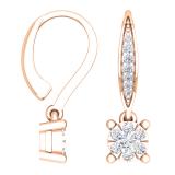 0.35 Carat (ctw) 10K Rose Gold Round Cut White Diamond Ladies Cluster Style Drop Earrings