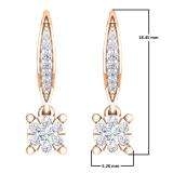 0.35 Carat (ctw) 10K Rose Gold Round Cut White Diamond Ladies Cluster Style Drop Earrings