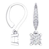 0.35 Carat (ctw) 10K White Gold Round Cut White Diamond Ladies Cluster Style Drop Earrings