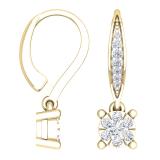 0.35 Carat (ctw) 10K Yellow Gold Round Cut White Diamond Ladies Cluster Style Drop Earrings