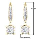 0.35 Carat (ctw) 10K Yellow Gold Round Cut White Diamond Ladies Cluster Style Drop Earrings