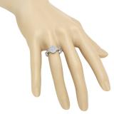 0.45 Carat (ctw) 10K White Gold Round Cut Diamond Ladies Twisted Split Shank Cluster Style Engagement Ring 1/2 CT