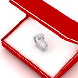 0.45 Carat (ctw) 10K White Gold Round Cut Diamond Ladies Twisted Split Shank Cluster Style Engagement Ring 1/2 CT