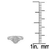 0.45 Carat (ctw) 10K White Gold Round Cut Diamond Ladies Twisted Split Shank Cluster Style Engagement Ring 1/2 CT